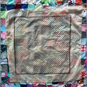 Vintage Tan Geometric Print Square Scarf 30”x30”